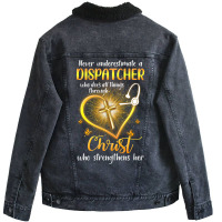 Never Underestimate A Dispatcher Tumblr Unisex Sherpa-lined Denim Jacket | Artistshot