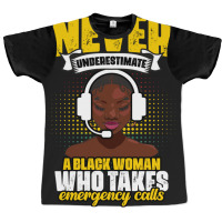 Never Underestimate Awesome African American Dispatcher Life Retro Graphic T-shirt | Artistshot