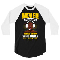 Never Underestimate Awesome African American Dispatcher Life Retro 3/4 Sleeve Shirt | Artistshot