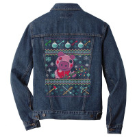 Piggy Christmas Sweater Men Denim Jacket | Artistshot