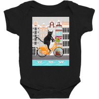 Trending Black Cat Amsterdam Bicycle Ride Baby Bodysuit | Artistshot