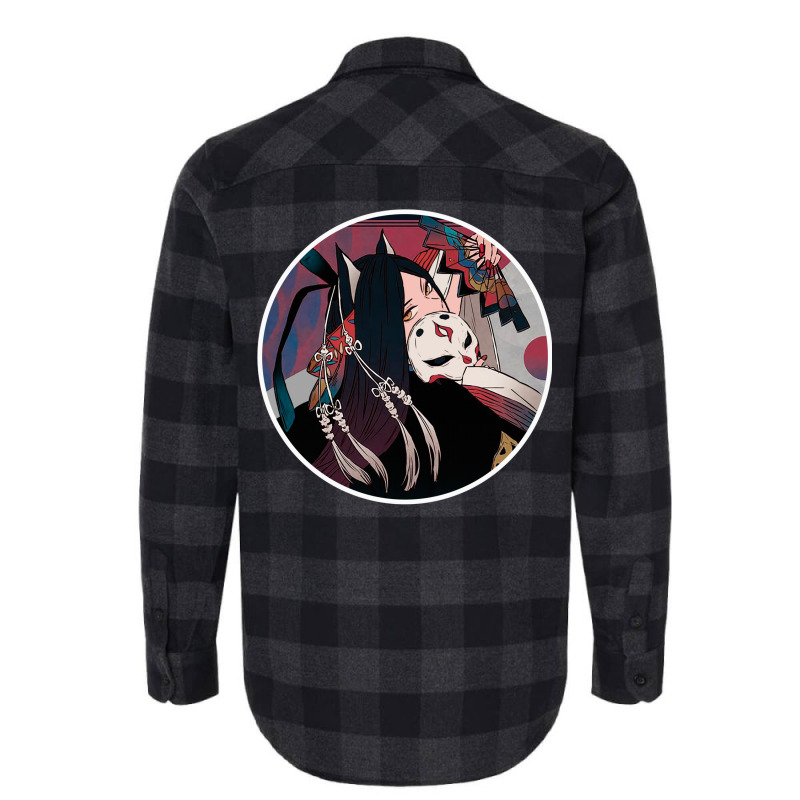 Japanese Geisha Fox Mask Vaporwave Urban Style Flannel Shirt | Artistshot