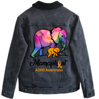 Mama Elephant Mamaphant Adhd Awareness Hippie Unisex Sherpa-lined Denim Jacket | Artistshot