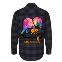 Mama Elephant Mamaphant Adhd Awareness Hippie Flannel Shirt | Artistshot