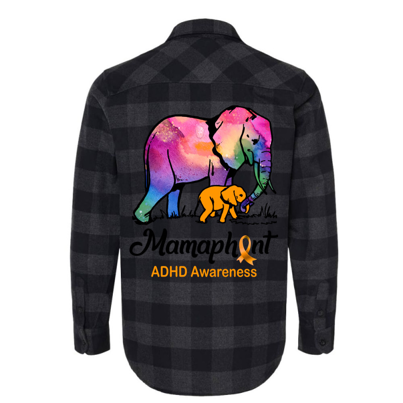 Mama Elephant Mamaphant Adhd Awareness Hippie Flannel Shirt by valkdiartel | Artistshot