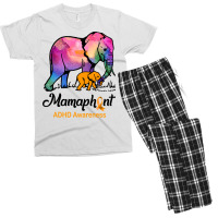 Mama Elephant Mamaphant Adhd Awareness Hippie Men's T-shirt Pajama Set | Artistshot