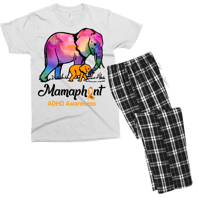 Mama Elephant Mamaphant Adhd Awareness Hippie Men's T-shirt Pajama Set by valkdiartel | Artistshot