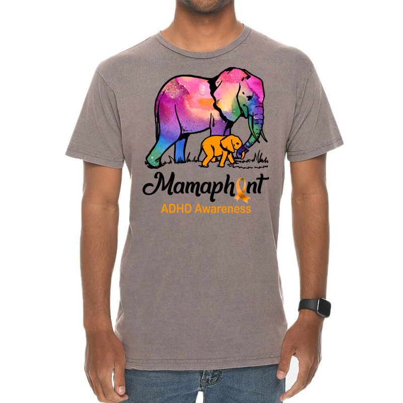 Mama Elephant Mamaphant Adhd Awareness Hippie Vintage T-Shirt by valkdiartel | Artistshot