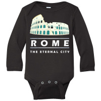 Vintage Rome Italy Roman Colosseum Souvenir Romans Empire T Shirt Long Sleeve Baby Bodysuit | Artistshot