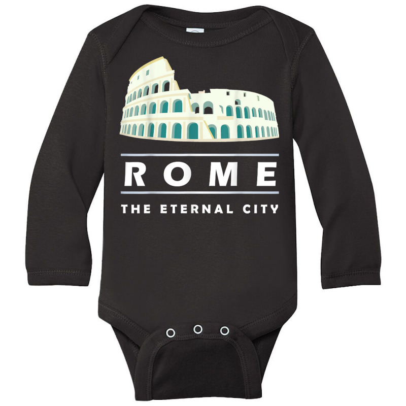 Vintage Rome Italy Roman Colosseum Souvenir Romans Empire T Shirt Long Sleeve Baby Bodysuit by brict6eguo | Artistshot