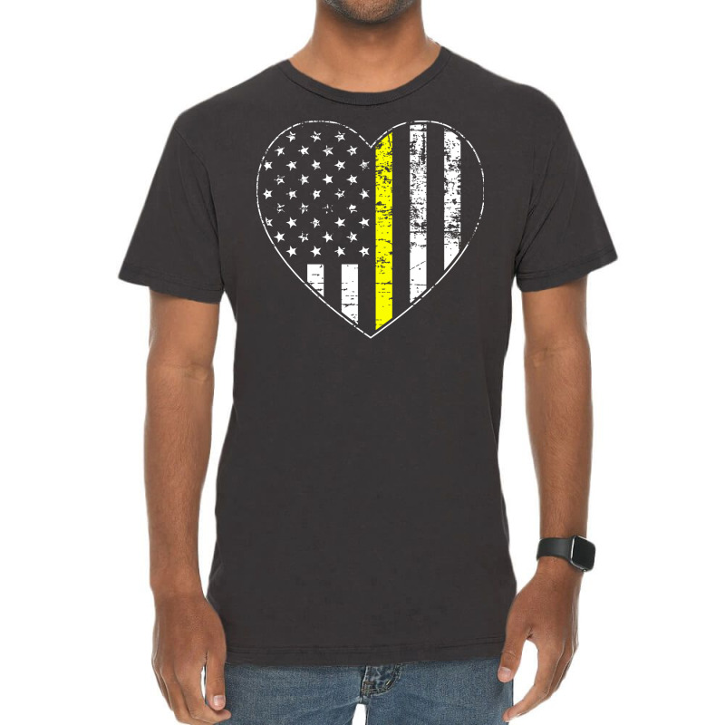 Thin Gold Line Distressed American Flag Heart Red Vintage T-shirt | Artistshot