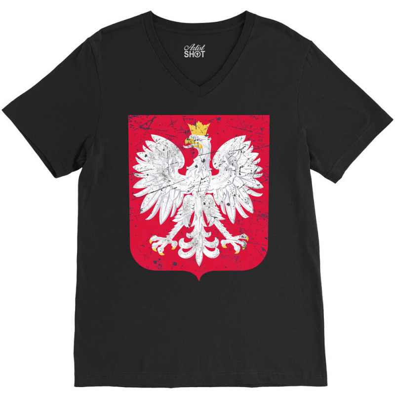 Poland Coat Of Arms V-Neck Tee by kassirromkes5 | Artistshot