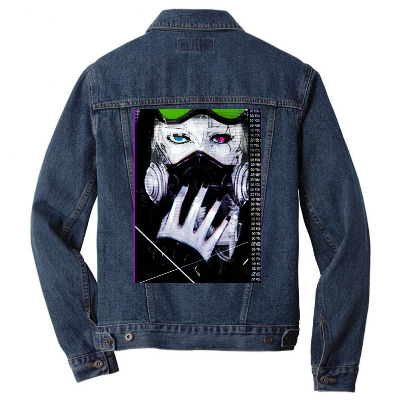 Vaporwave Cyberpunk Glitch Girl Men Denim Jacket | Artistshot