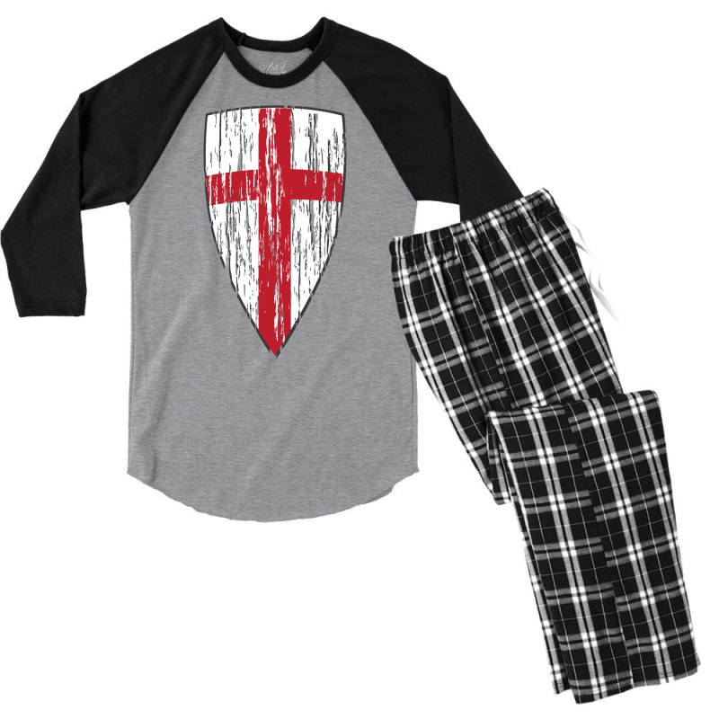 Crusader Knights Templar Cross Men's 3/4 Sleeve Pajama Set | Artistshot