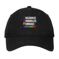 Recognize Normalize Embrace Neurodiversity Red Boy Adjustable Cap | Artistshot