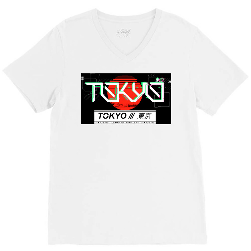 Vaporwave Cyberunk Tokyo V-neck Tee | Artistshot