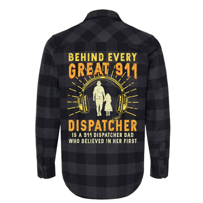 Mens 911 Dispatcher Dad Tshirt Dispatching Daddy Gifts From Daughter F Flannel Shirt | Artistshot