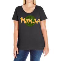 Ninja Green Japan Moon Ladies Curvy T-shirt | Artistshot