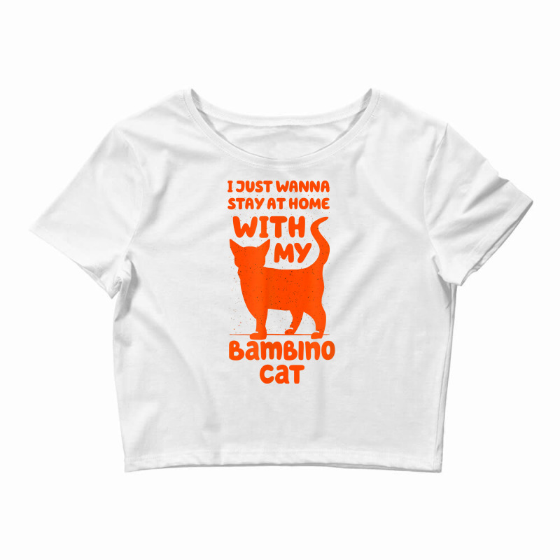 Stay Home With My Bambino Cat Funny Cat Mom Humor Cat Dad T Shirt Crop Top by ald1heberts | Artistshot