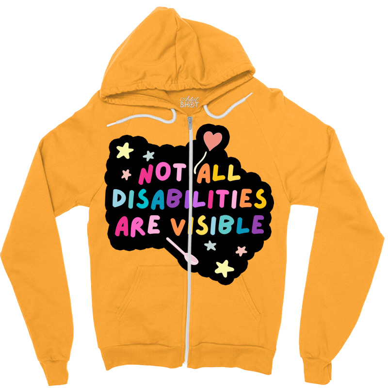 Not All Disabilities Are Visible Retro Zipper Hoodie by breezijesekao | Artistshot