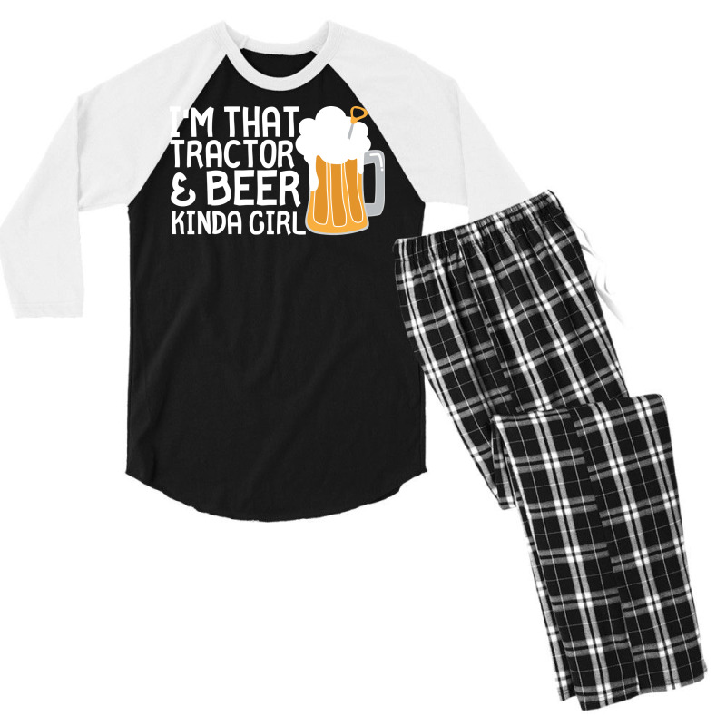 Tractor Beer Kinda Girl Farmer Aesthetic (1) Men's 3/4 Sleeve Pajama Set | Artistshot