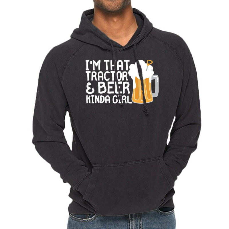 Tractor Beer Kinda Girl Farmer Aesthetic (1) Vintage Hoodie | Artistshot