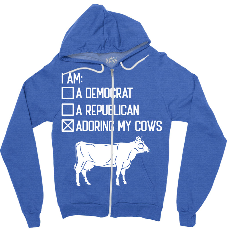 Adoring My Cows Cows Bulls Farming Farm Dairy Farmer Zipper Hoodie | Artistshot