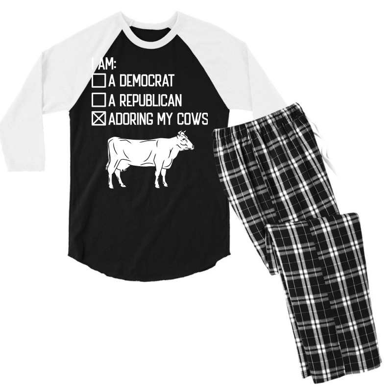 Adoring My Cows Cows Bulls Farming Farm Dairy Farmer Men's 3/4 Sleeve Pajama Set | Artistshot