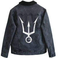 Trident Poseidon Sign Unisex Sherpa-lined Denim Jacket | Artistshot