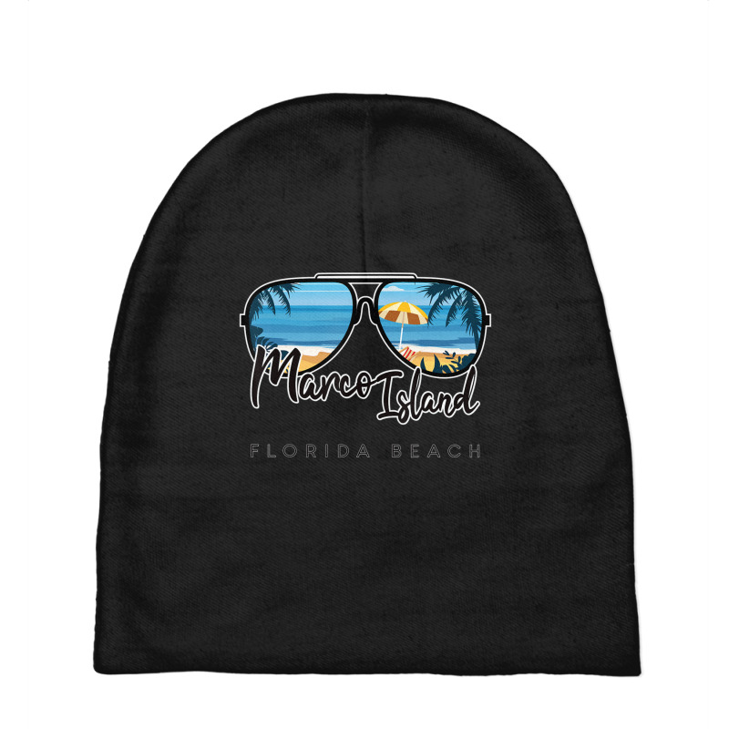 Hot Trend Marco Island Florida Palm Tree Sunglasses Baby Beanies by femalesbaubles | Artistshot