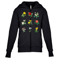 Hot Trend Vintage Botanical Beautiful Floral Flower Power Botanic 70s Youth Zipper Hoodie | Artistshot