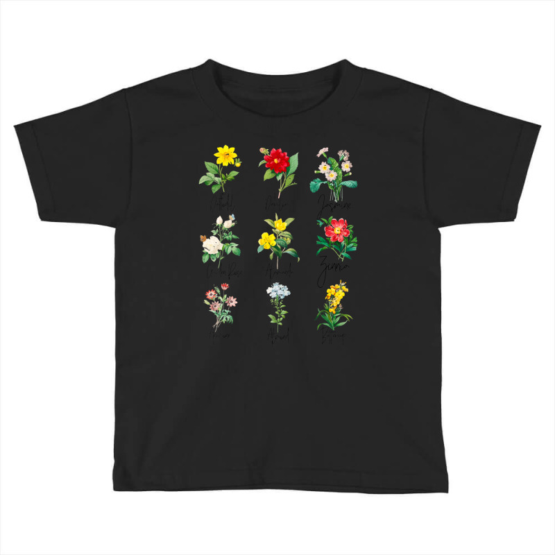 Hot Trend Vintage Botanical Beautiful Floral Flower Power Botanic 70s Toddler T-shirt by haodinhvan1 | Artistshot