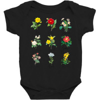 Hot Trend Vintage Botanical Beautiful Floral Flower Power Botanic 70s Baby Bodysuit | Artistshot