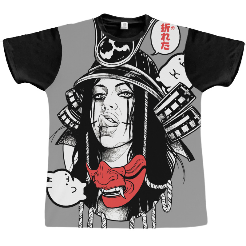 Japanese Samurai Pop Art Cool Girl Graphic T-shirt | Artistshot