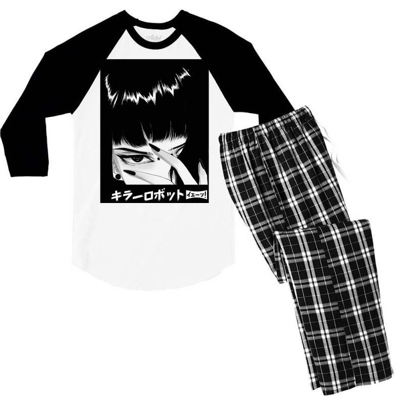 Vaporwave Japanese Goth Style Girl Men's 3/4 Sleeve Pajama Set | Artistshot