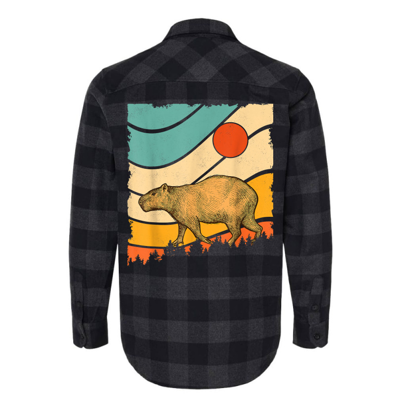 Vintage Retro Style Awesome Wild Giant Cavy Rodent Capybara T Shirt Flannel Shirt | Artistshot