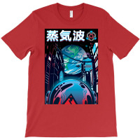 Vaporwave Neon Japanese City Night Spaceman T-shirt | Artistshot