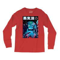 Vaporwave Neon Japanese City Night Spaceman Long Sleeve Shirts | Artistshot