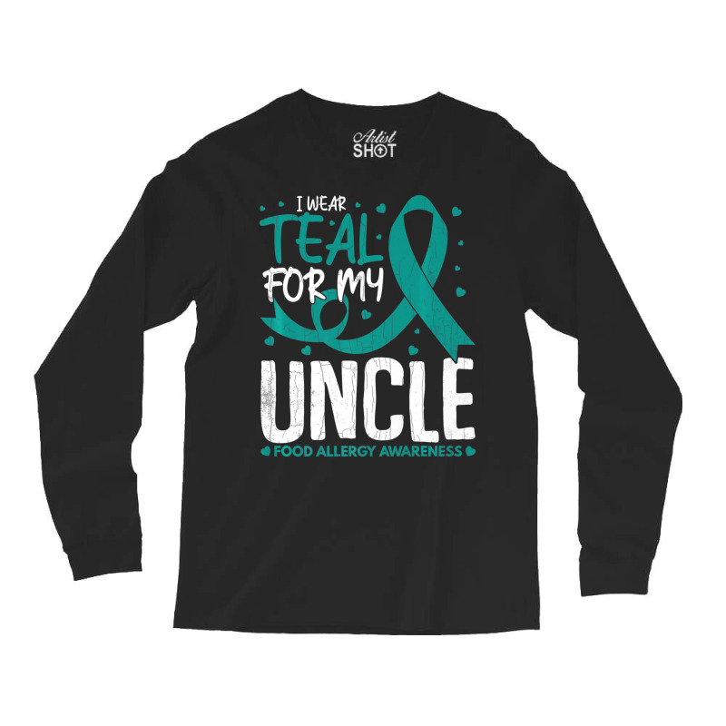 Mens I Wear Teal For Uncle Food Allergy Awareness Month Long Sleeve Shirts | Artistshot