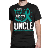 Mens I Wear Teal For Uncle Food Allergy Awareness Month Classic T-shirt | Artistshot