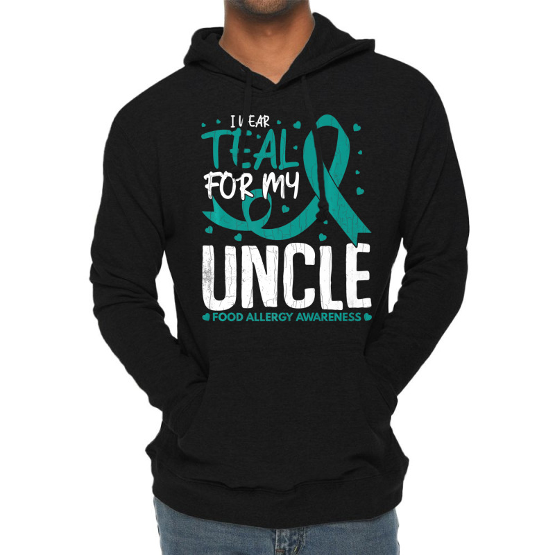 Mens I Wear Teal For Uncle Food Allergy Awareness Month Lightweight Hoodie | Artistshot