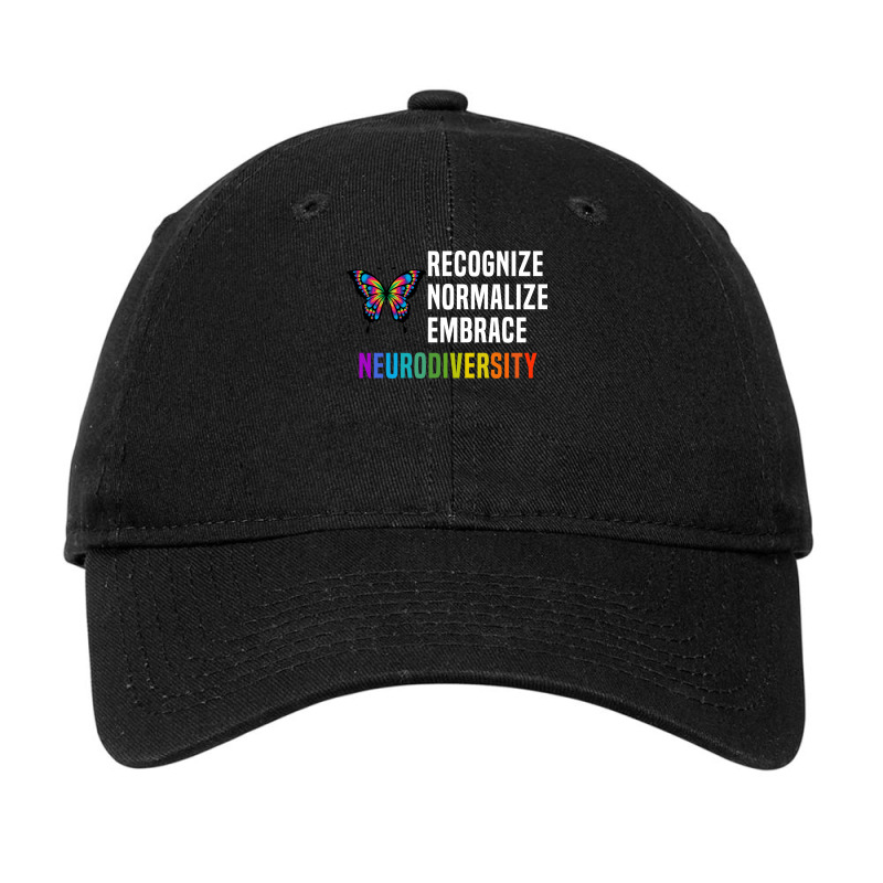 Recognize Normalize Embrace Neurodiversity Red Adjustable Cap by jomarcdesemc | Artistshot