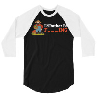 Id Rather Be Farming Funny Farming Gift 80s 3/4 Sleeve Shirt | Artistshot