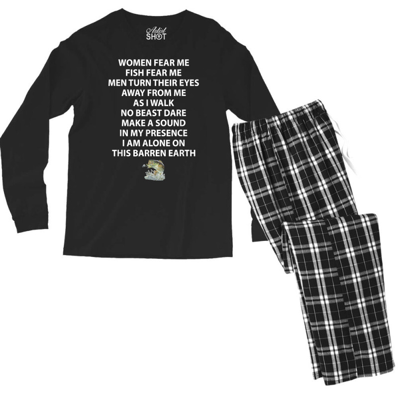 Woman Fear Me Fish Fear Me Men Turn Their Eyes Away From Me T Shirt Men's Long Sleeve Pajama Set by brict6eguo | Artistshot