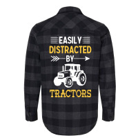 Easily Distracted By Tractors Humor Flannel Shirt | Artistshot