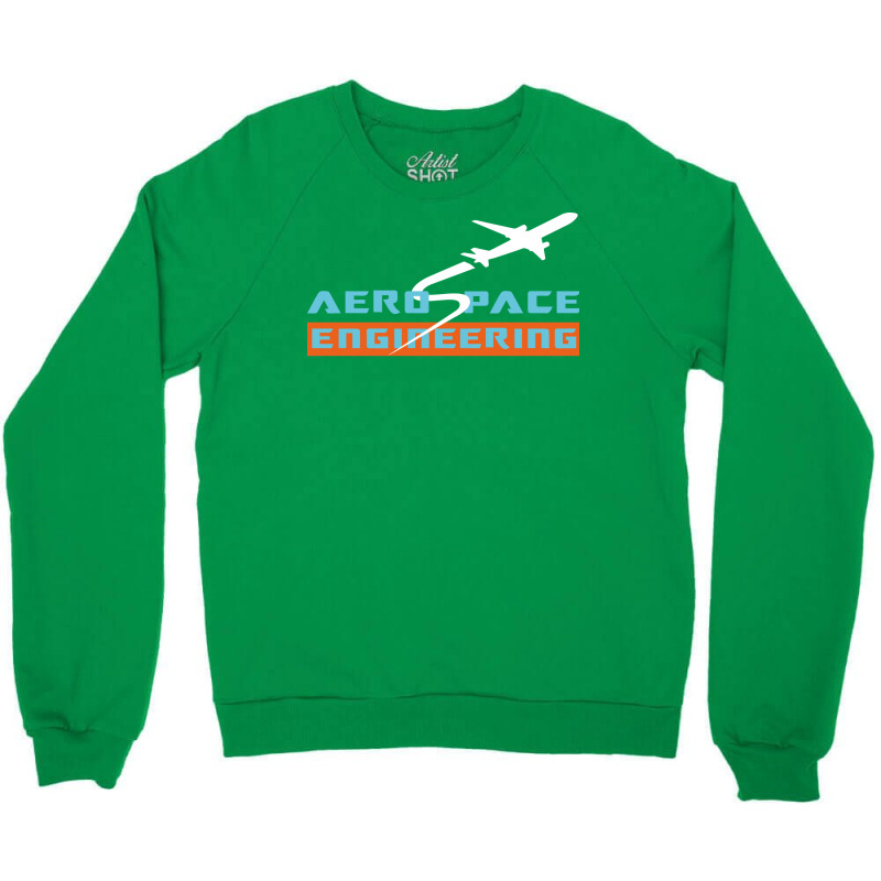 Aerospace Engineering Design Airplane Text And Image Green Crewneck Sweatshirt | Artistshot