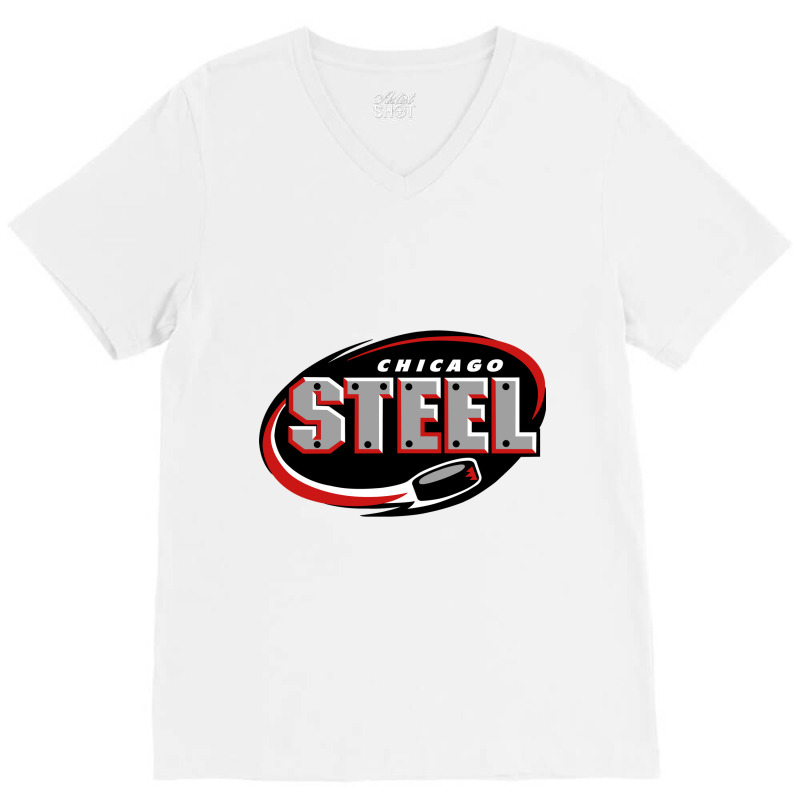 Chicago Steel V-Neck Tee by hilya | Artistshot