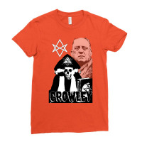 Aleister Crowley Skull Design Black And White Variant Red Ladies Fitted T-shirt | Artistshot