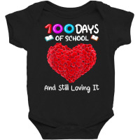 Womens 100 Days Of School And Still Loving It Hearts Cute T Shirt Baby Bodysuit | Artistshot