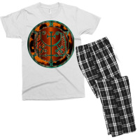 Leopard Skin Winged Cross Goetic Coin Sigil Seal Of Haures Stars Men's T-shirt Pajama Set | Artistshot